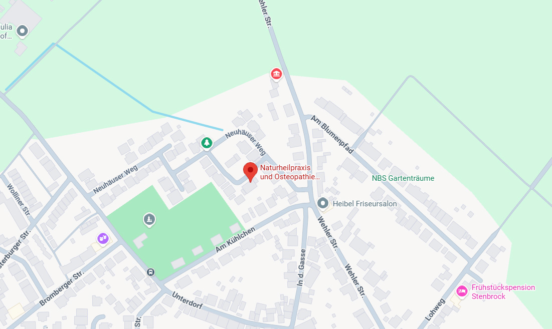 Lageplan der Praxis am Neuhäuser Weg 52 in Grevenbroich